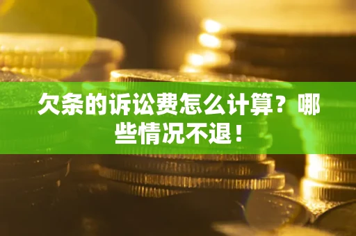 武汉欠条的诉讼费怎么计算?哪些情况不退! 武汉欠条的诉讼费怎么计算?哪些情况不退!