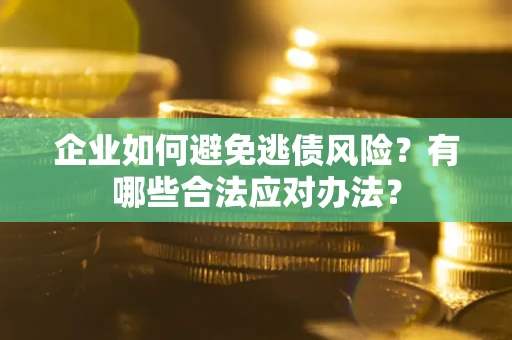 武汉企业如何避免逃债风险？有哪些合法应对办法？