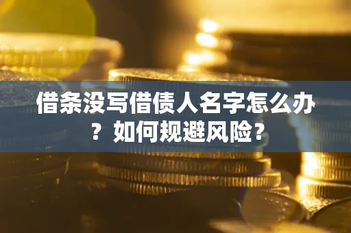 武汉借条没写借债人名字怎么办？如何规避风险？