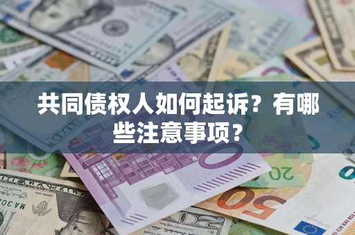 武汉共同债权人如何起诉？有哪些注意事项？